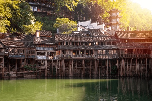 A scenic view of Yuxian Ancient City