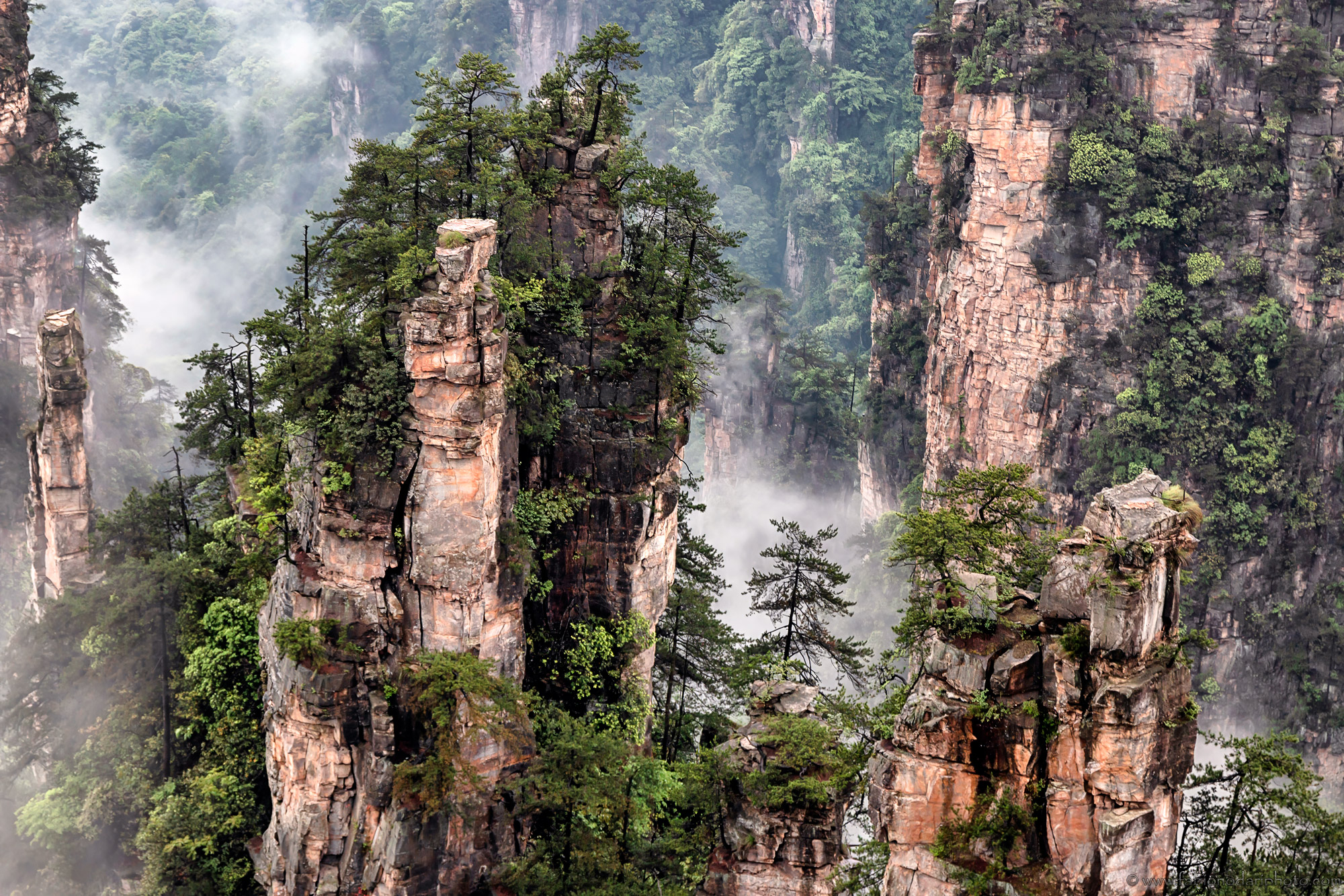 A scenic view of Zhangjiajie Wulingyuan