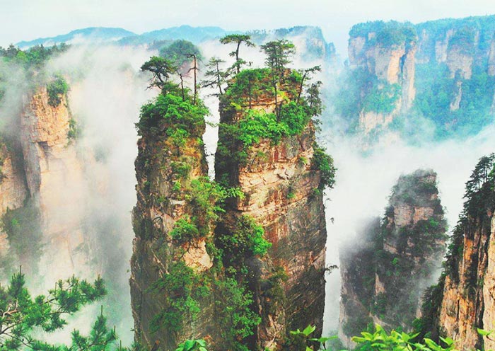 A scenic view of Zhangjiajie Wulingyuan