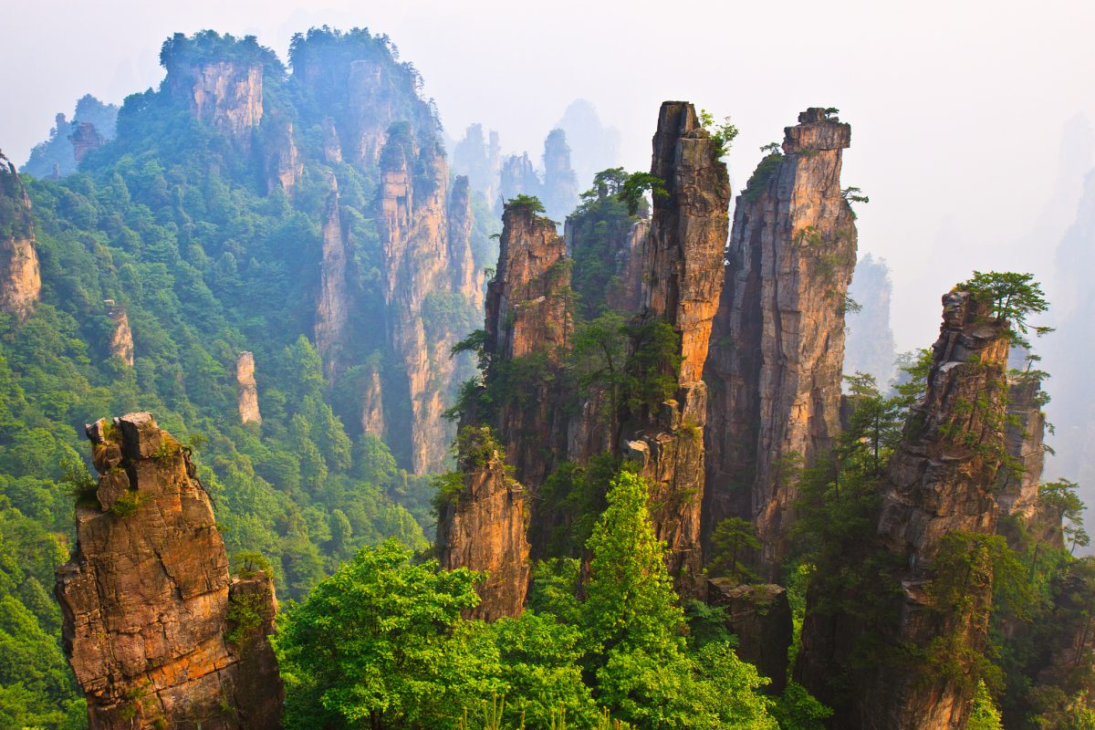 A scenic view of zhangjiajie wulingyuan