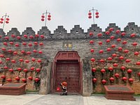 A scenic view of zhaoqing ancient city wall