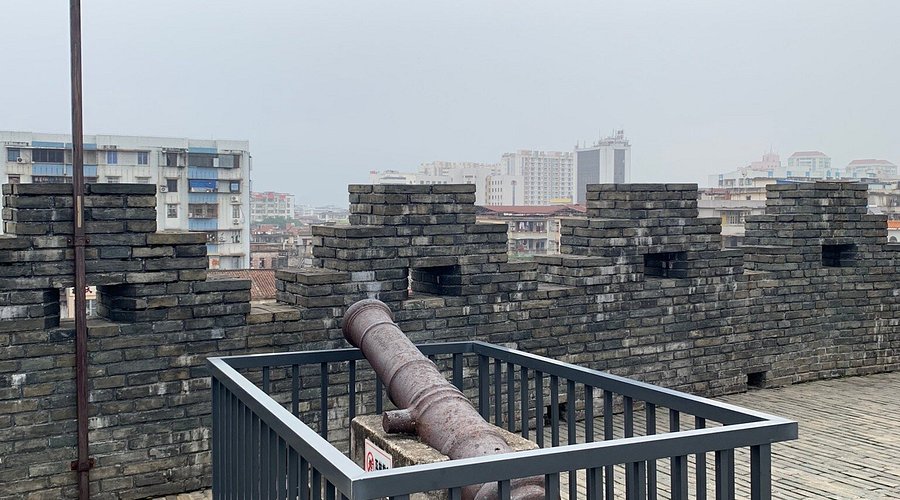 A scenic view of zhaoqing ancient city wall