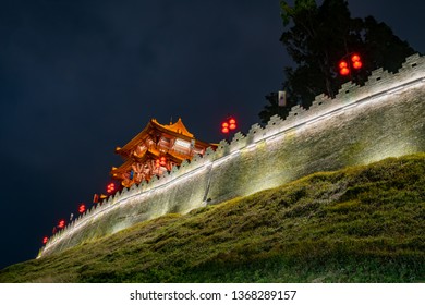 A scenic view of zhaoqing ancient city wall