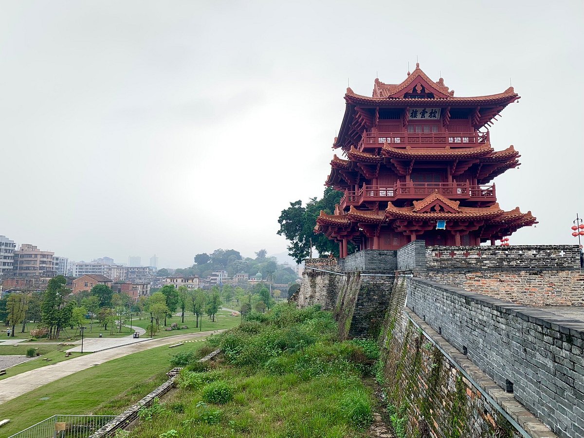 A scenic view of zhaoqing ancient city wall