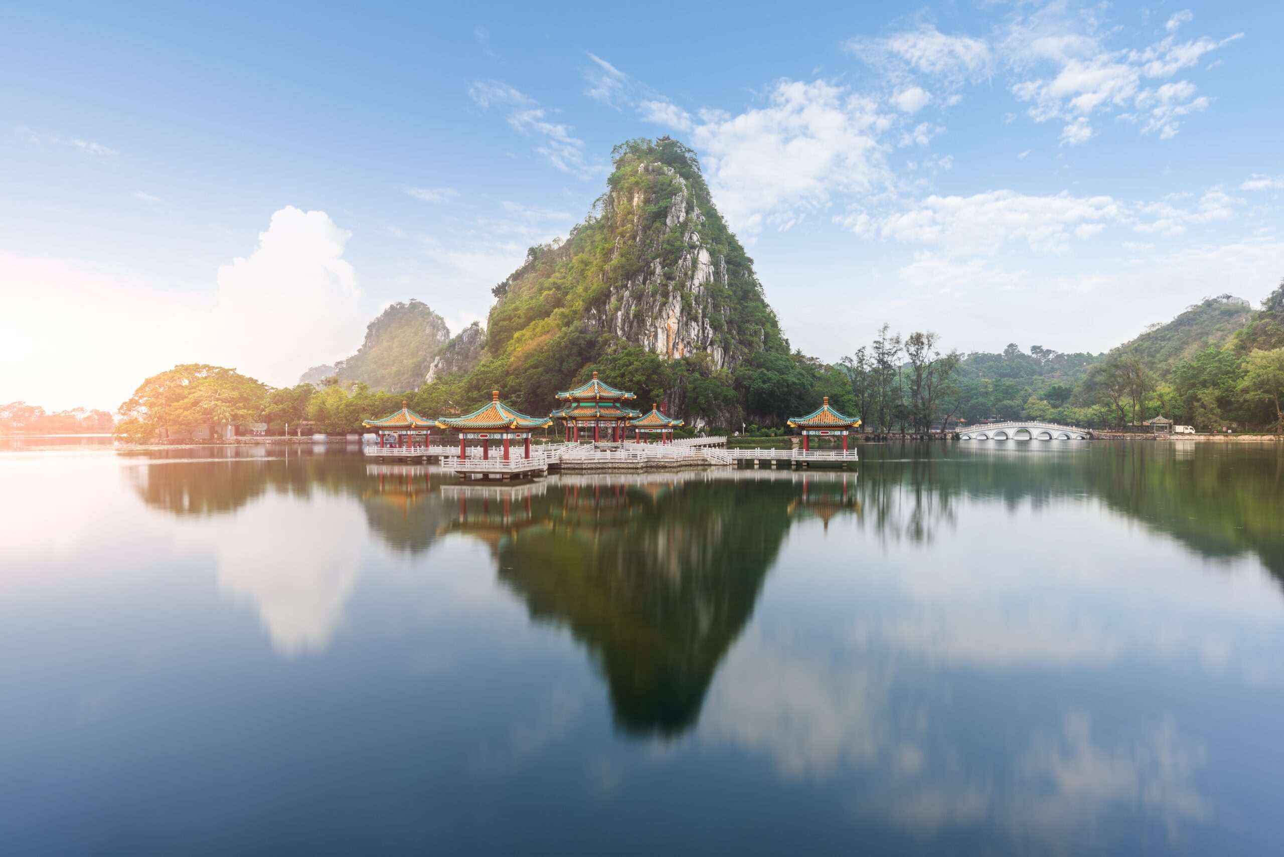 A scenic view of zhaoqing seven star crags