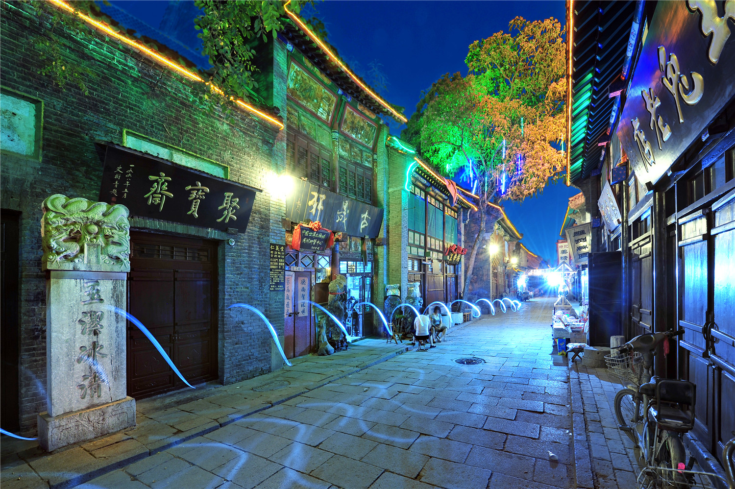A scenic view of Zhoucun Ancient Commercial City