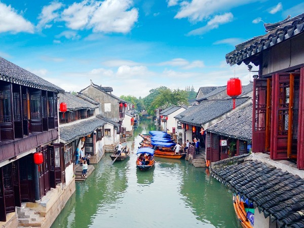 A scenic view of zhouzhuang water town