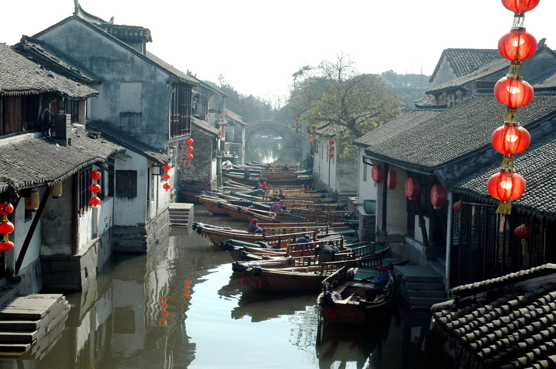 A scenic view of zhouzhuang water town