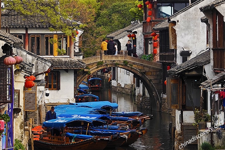 A scenic view of zhouzhuang water town