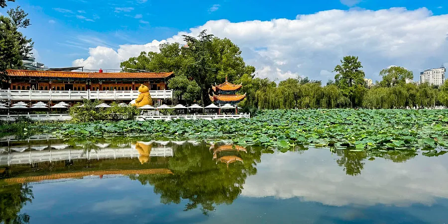 A scenic view of zhu lake park